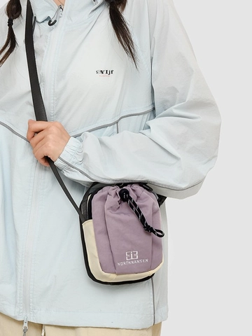 Mini Bolso Bandolera para Móvil de Mujer Tela Oxford Impermeable Bolso de Cubo con Cordón Color de Contraste Casual Exterior