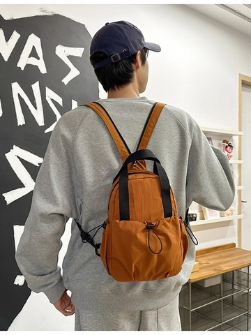 Lightweight Waterproof Nylon Backpack For Women Men Outdoor Travel Multi-Function Crossbody Sling Bag Drawstring Casual Daypack