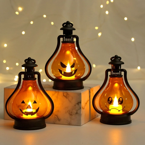 Halloween LED Kürbis Laterne Tragbare Dekorative Nachtlicht Für Kinder Kindergarten Party Requisiten Warmgelbes Licht Batteriebetrieben
