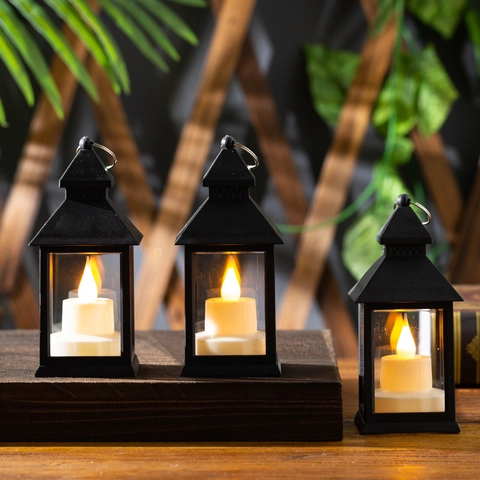 Lanterna LED Retrò di Halloween Lampada a Candela Senza Fiamma Alimentata a Batteria Luce Calda Lanterna Sospesa Decorazione