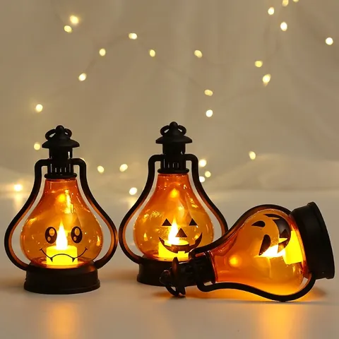 Halloween LED Kürbis Laterne Tragbare Dekorative Nachtlicht Für Kinder Kindergarten Party Requisiten Warmgelbes Licht Batteriebetrieben