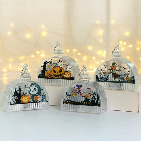 Halloween LED Laterne Dekoration Tragbar Kürbis Geist Hexe Vogelscheuche Hängen Nachtlicht Für Kinder Party Home Dekor