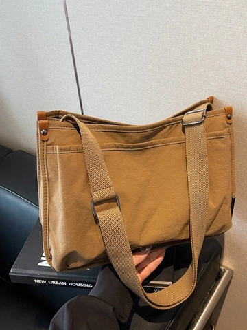 Borsa Tote in Tela Donna Grande Capacità Casual Semplice Borsa a Tracolla Versatile Borsa a Tracolla Giornaliera