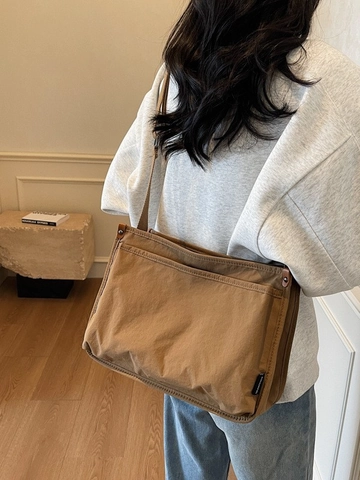 Borsa Tote in Tela Donna Grande Capacità Casual Semplice Borsa a Tracolla Versatile Borsa a Tracolla Giornaliera