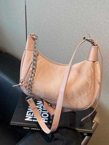 Borsa Sottobraccio a Dumpling in Pelle PU Donna Catena Argento Borsa a Tracolla Texture Plissettata Versatile