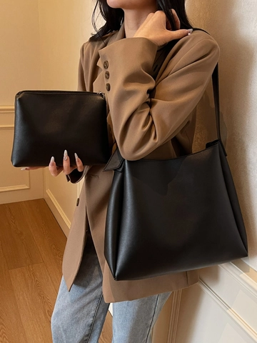 Borsa Tote in Pelle PU Vintage Grande Capacità per Donna Borsa a Spalla Urbana Con Tracolla Regolabile Chiusura Magnetica