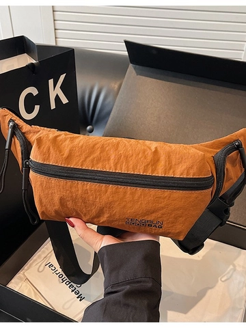 Sac de Poitrine en Nylon Gauffré Sacoche Bandoulière Sportive Pour Femmes Hommes Sangle Réglable Grande Capacité Sac de Voyage Décontracté