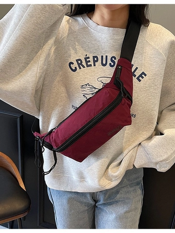 Sac de Poitrine en Nylon Gauffré Sacoche Bandoulière Sportive Pour Femmes Hommes Sangle Réglable Grande Capacité Sac de Voyage Décontracté