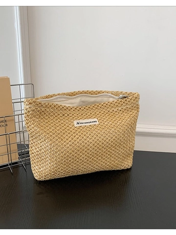 Women's Literary Jacquard Woven Clutch Bag Small Cosmetic Makeup Bag Zipper Pouch For Lipstick Air Cushion Handbag