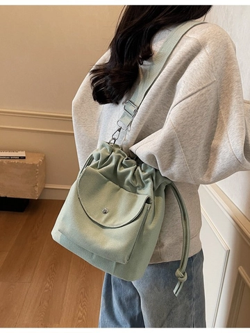 Bolso Bombonera de Lona para Mujer Bolso Bandolera Casual Con Bolsillo Delantero Con Solapa Correa Ancha Ajustable Bolso Diario