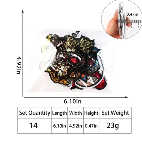 Shiny Sequin Embroidery Patches For Clothing DIY Iron On Applique Tiger Owl Skull Music Note Star For Jacket Decor