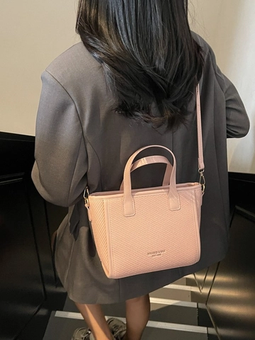 Damen Nischen Eimertasche Mit Webstruktur Minimalistische PU Leder Tragetasche Mit Verstellbarem Riemen Für Den Alltag