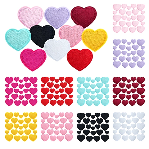 Heart Shaped Embroidery Patches For DIY Clothing Decoration Repair Iron On Sew On Patches For Jackets Bags Hats Embroidery Thread Accessory