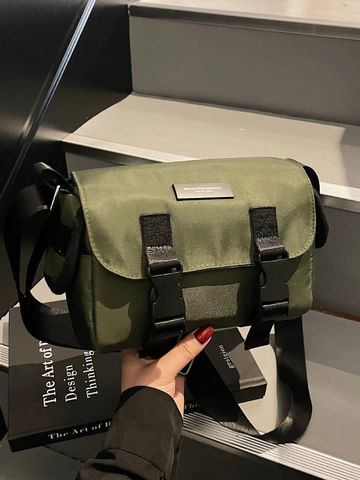 Damen Oxford Gewebe Messenger Bag Retro Utility Umhängetasche Lässige Street Style Schultertasche Mit Doppel Schnallen