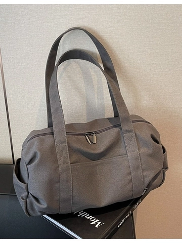 Grote Capaciteit Canvas Reistas Vrouwen Sport Fitness Handtas Casual Tote Weekendtas Met Rits Meerdere Zakken Schoudertas