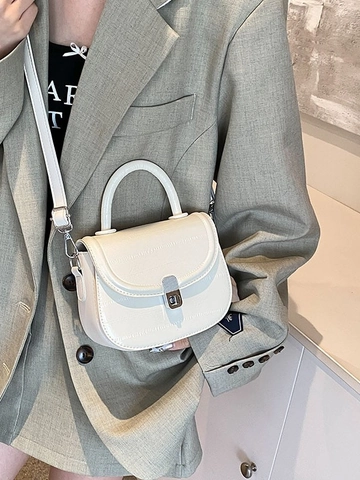 Damen Minimalistische PU Leder Satteltasche Krokodilmuster Kleine Handtasche Mit Griff Silber Hardware Schulter Umhängetasche