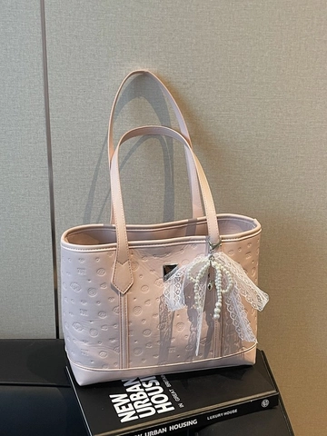 Borsa Tote da Donna Chic in Pelle PU Con Motivo a Cartoni Animati in Rilievo Borsa a Tracolla di Grande Capacità Con Ciondolo Künstliche Perle Pizzo