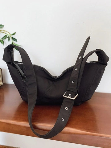 Women's Vintage Large Capacity Pleated Hobo Bag Korean Style Cloth Crossbody Shoulder Bag Casual Commuter Dumpling Bag