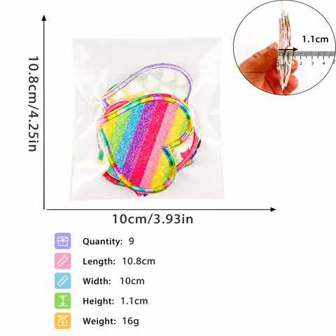Heart Shaped Rainbow Glitter Mermaid Scale Embroidered Patches DIY Iron On Sew On Decorative Clothing Repair Patch Applique