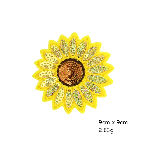 Mode Sonnenblume Mädchen Pailletten Stickerei Aufnäher Für Kleidung DIY Aufbügeln Applikationen Für Kleider Schuhe Hüte Dekor