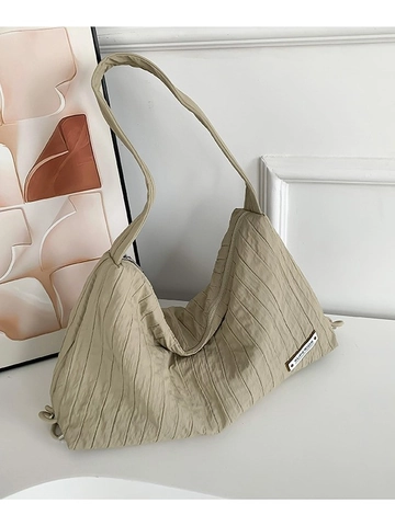 Grand Sac à Épaule pour Femmes Texture Plissée et Froissée Sac Cabas avec Cordon de Serrage Sac Hobo pour Usage Quotidien