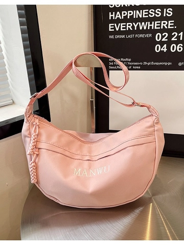 Sac Bandoulière Casual en Nylon Demi-Lune pour Femmes Grande Capacité Forme Gyoza Avec Bandoulière Réglable Sac de Travail Léger