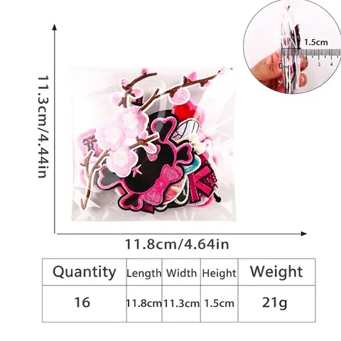 Serie Rosa Toppe Ricamate per Vestiti DIY Decorative Toppe Termoadesive Cuore Farfalla Razzo Donut Applicazioni con Paillettes