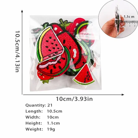 Strawberry Watermelon Fruit Embroidered Patches For Clothing Bag DIY Decoration Computer Embroidery Fabric Applique Patch Stickers