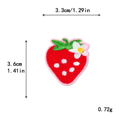 Strawberry Watermelon Fruit Embroidered Patches For Clothing Bag DIY Decoration Computer Embroidery Fabric Applique Patch Stickers