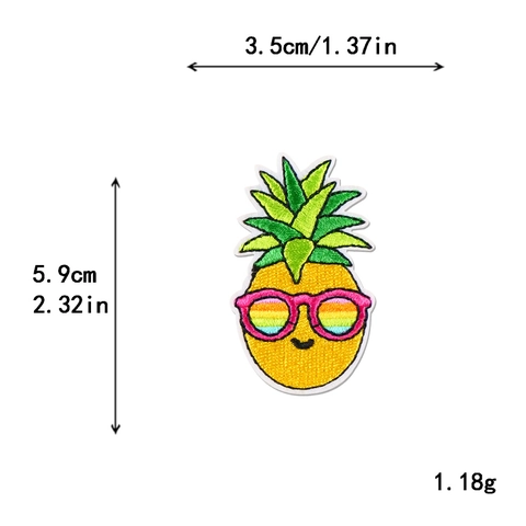 Cartoon Pineapple Embroidery Patches Assorted Fruit Patterns DIY Iron On Sew On Decorative Applique For Clothing Jackets Repair