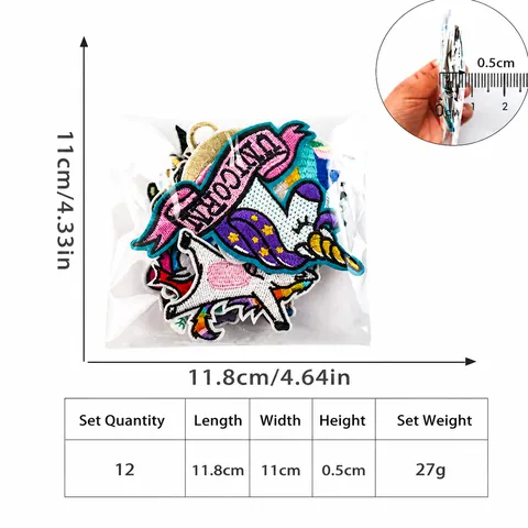 Cartoon Unicorn Rainbow Pony Embroidered Patches For Clothing Bags Shoes Hats Decoration Cute Animal Embroidery Applique Iron On Patch