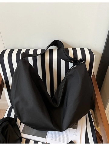 Bolso Bandolera Hobo de Lona para Mujer Gran Capacidad Minimalista Media Luna Bolso de Hombro Correa Ajustable Casual Tote