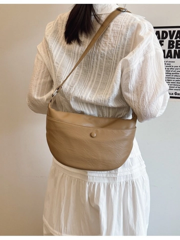 Minimalistische PU Leren Halfmaan Schoudertas Voor Dames Casual Verstelbare Riem Hobo Tas Voor Dagelijks Gebruik