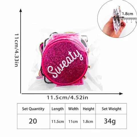 Pink Glitter Embroidered Patches Set Heart Star Cupcake Iron On Patches DIY Decoration For Clothes Bags Shoes Hats Accessories