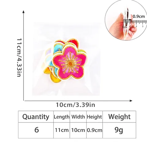 DIY Computer Embroidered Flower Patches Cloth Stickers Clothing Accessories Gold Thread Floral Embroidery Applique For Hair Decor