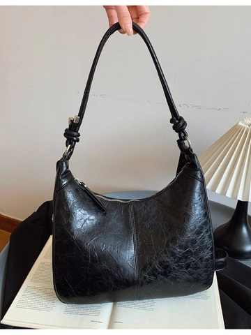 Bolso Hobo Vintage de Cuero de PU para Mujer Gran Capacidad Minimalista Bolso de Hombro Arrugado Correa con Nudo Bandolera Casual