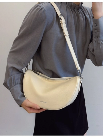Damen Stilvolle PU Leder Halbmond Schultertasche Litschitextur Umhängetasche Trendige Minimalistische Mondsichel Tasche Für Alltag