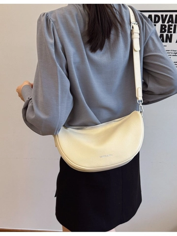 Damen Stilvolle PU Leder Halbmond Schultertasche Litschitextur Umhängetasche Trendige Minimalistische Mondsichel Tasche Für Alltag
