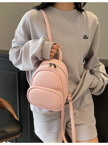 Mini Sac à Dos pour Femme en Cuir PU Texturé Litchi Petit Sac à Dos Décontracté Sac à Bandoulière de Voyage