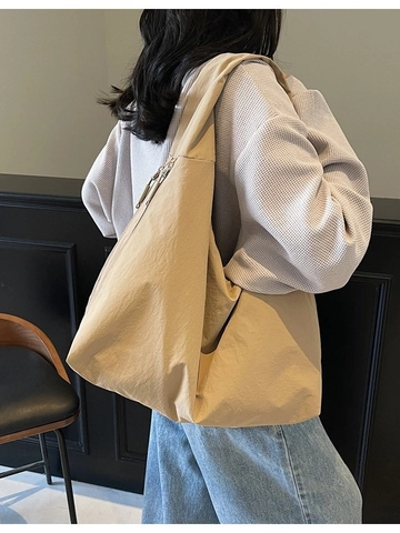 Bolso Tote de Nailon de Gran Capacidad para Mujer Bolso de Hombro Casual Minimalista Color Sólido Bolso Hobo Moda Viaje Diario