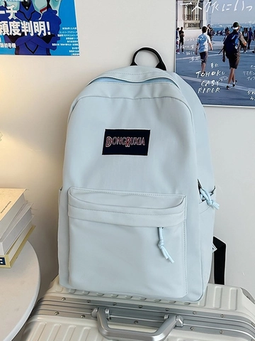 Mochila de Nailon Minimalista de Gran Capacidad para Mujer Bolsa Escolar Impermeable para Niñas Adolescentes Mochila de Viaje con Compartimento