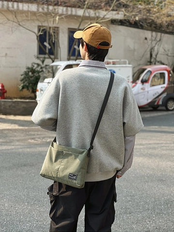 Women Casual Nylon Messenger Bag Simple Solid Color Crossbody Shoulder Bag With Adjustable Strap For Daily Travel