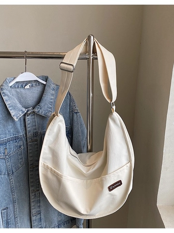 Vintage Nylon Hobo Tasche Für Damen Große Kapazität Halbmond Schultertasche Lässige Workwear Tote Bag Mit Verstellbarem Riemen
