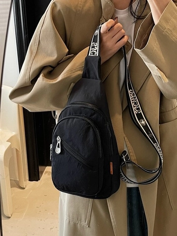 Borsa da Petto Casual da Donna in Nylon Leggera a Tracolla Con Tasche Multiple E Tracolla Regolabile In Jacquard