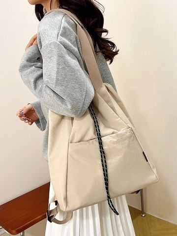 Damen Nylon Kordelzug Rucksack Große Kapazität Multifunktionale Umhängetasche Casual Fashion Eimer Rucksack Tote Tasche Für Reisen