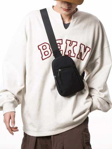 Bolso Bandolera de Nylon Casual para Hombre Mujer Pequeño Impermeabile Correa Ajustable Color Sólido Bolso Mensajero Minimalista