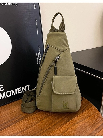 Damen Casual Canvas Brusttasche Umhängetasche Großes Fassungsvermögen Multi-Pocket Crossbody Bag Verstellbarer Gurt Mode Reistasche