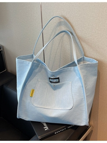 Damen Denim Tragetasche Mit Großer Kapazität Vintage Casual Canvas Schultertasche Für Das Tägliche Pendeln Shopping Handtasche