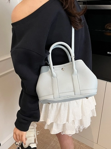 Dames Lychee Textuur PU Leer Emmer Tas Kleine Mode Handtas Crossbody Schoudertas Met Magneet Gesp Voor Dagelijks Casual Reizen