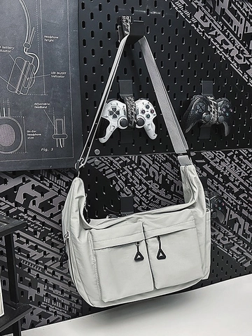 Large Capacity Waterproof Nylon Dumpling Crossbody Bag For Men Women Casual Messenger Bag With Multi Pockets Utility Shoulder Bag